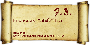 Francsek Mahália névjegykártya