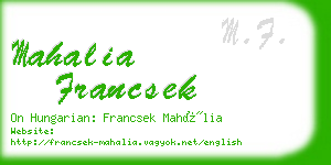 mahalia francsek business card